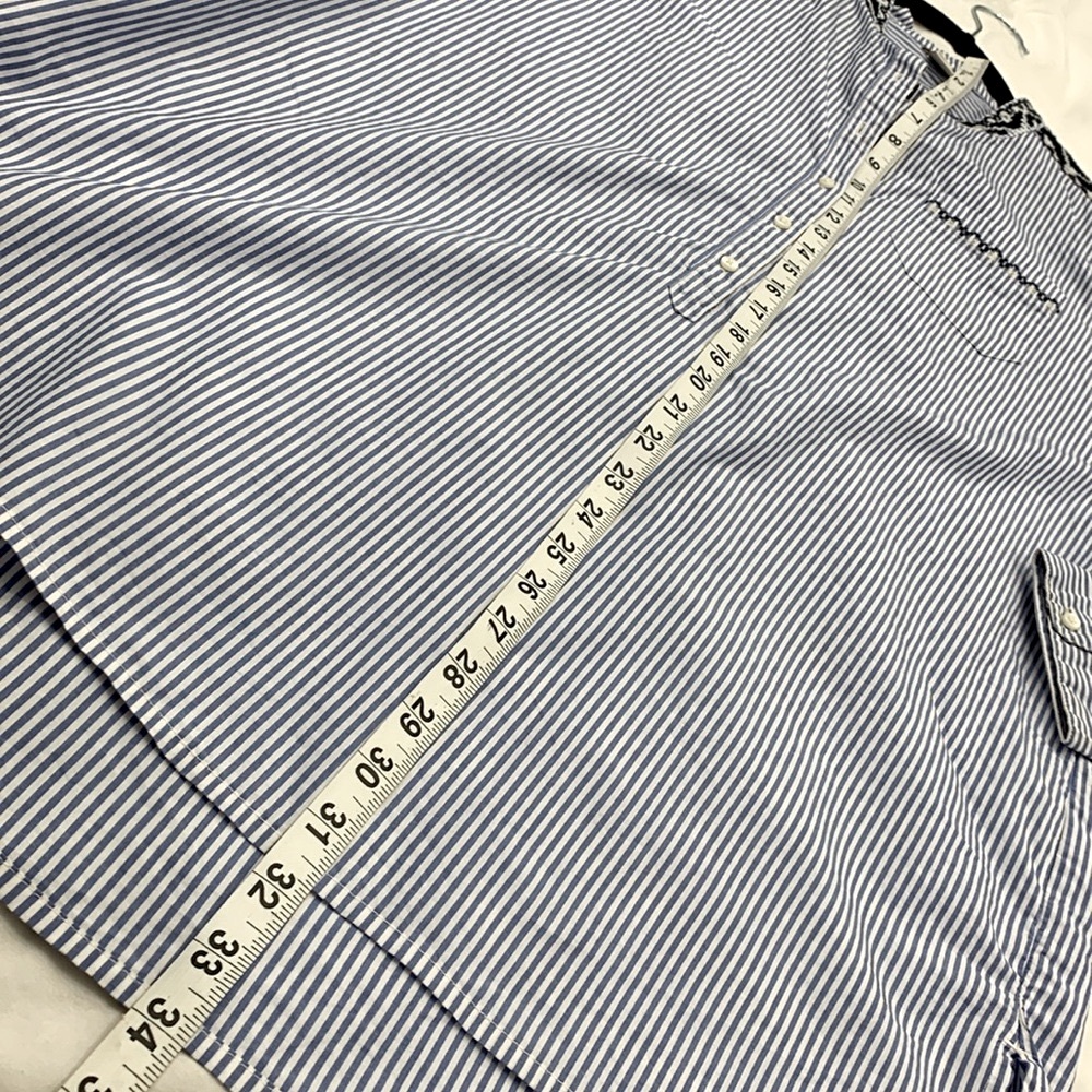 J.CREW 100% COTTON STRIPED EMBROIDERED DETAIL BUTTON DOWN SHIRT DRESS - Picture 11 of 11